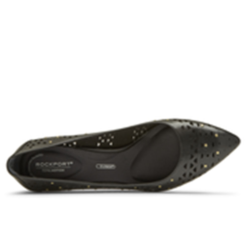 Zapatos De Tacones Rockport Mujer Mexico - Total Motion 75Mm Perforated Studded Negros - CMDZP1342